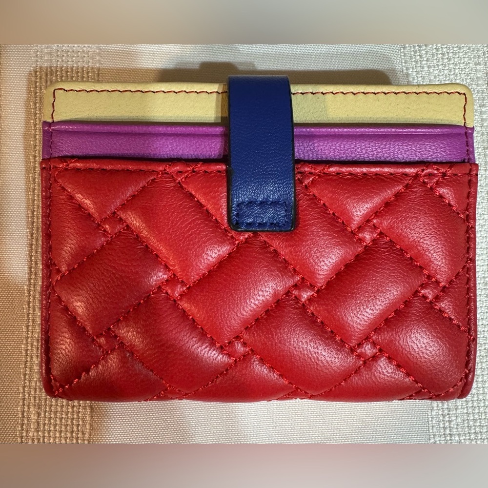 Kurt Geiger Multi-Color Quilted Leather Card Holder - Picture 2 of 7